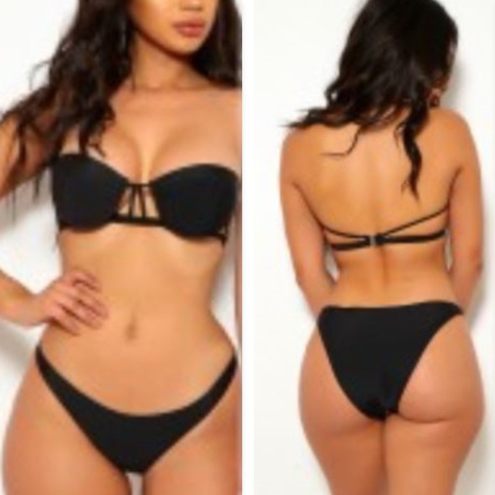 Strapless Bandeau Cage Swimwear